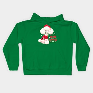 Merry Christmas Poodle Kids Hoodie